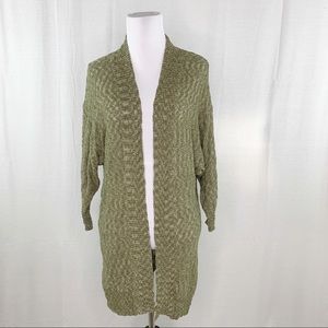 Sun & Shadow green lightweight open knit cardigan